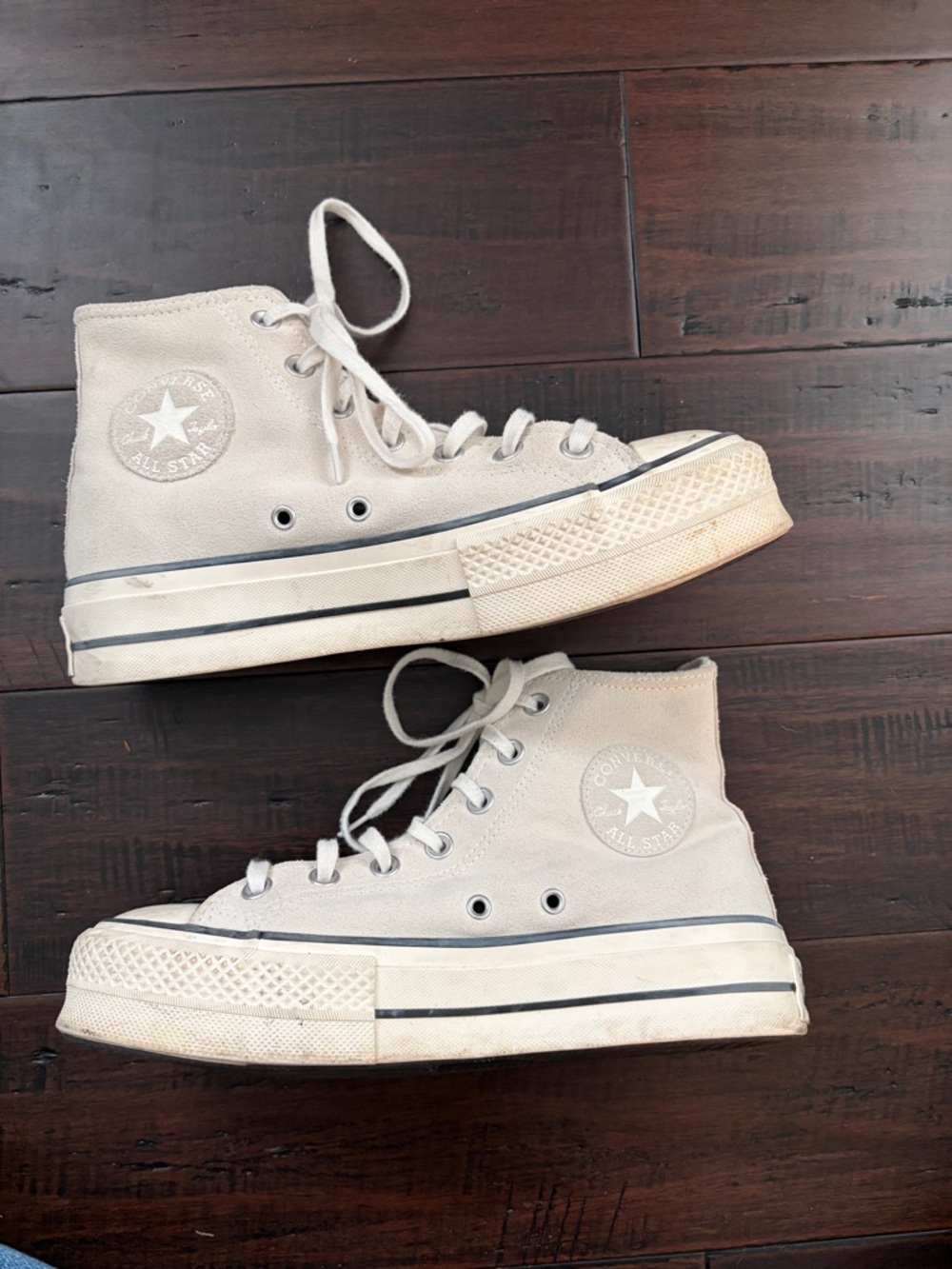 Converse suede Platform Chuck Taylor High-Top Sneakers in Natural grey 90’s Y2K - Picture 2 of 9